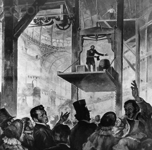 První kabinový výtah z roku 1823