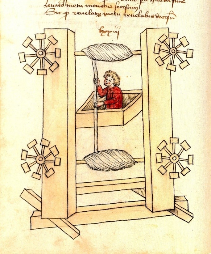Prototyp výtahu z 15. století