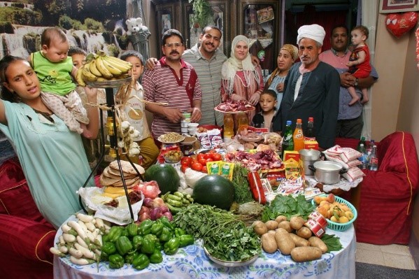 Jeden stravovací týden pro egyptskou rodinu