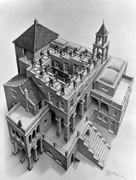 „Stoupání a klesání“, M.C Escher (1960).
